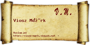 Viosz Márk névjegykártya
